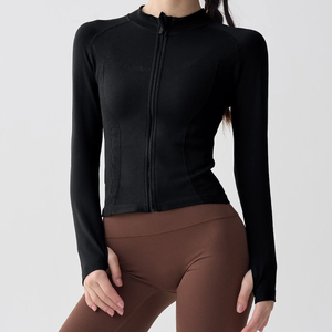 Women Men Yoga <b>Jacket</b> Slim Fit Eco-Friendly Breathable Quick Dry Stand Collar Activewear Fitness <b>Workout</b> - Product Image 2