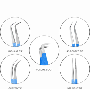 แหนบต่อขนตาสีดำแบบกำหนดเอง พร้อมปลายไฟเบอร์ ผลิตในปากีสถาน - Product Image 5