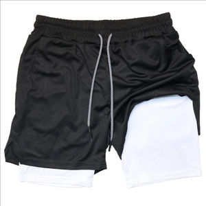 <b>Compression</b> Jogging <b>Short</b> Pants Double-deck Bottoms Gym Fitness Training Sport <b>Shorts</b> - Product Image 1
