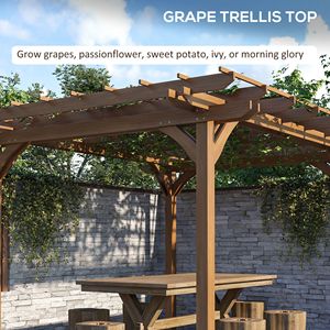 Pergola da Giardino Moderna 12x10 piedi in WPC Marrone per Piante Rampicanti, Struttura Robusta per Patio e Terrazza - Product Image 5