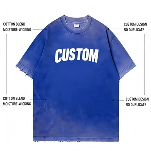 Camiseta de Hombre 100% Algodón, Estilo Vintage de Verano, Cuello Redondo, Manga Corta, Estampada, Casual, con Letra Bordada en la Parte Delantera, Corte Regular, 180g - Product Image 5