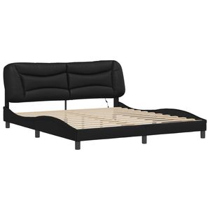 Cadre de lit Hvar noir 72"x83.9" avec éclairage LED, style moderne, sans matelas - Product Image 3