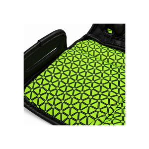 <b>Black</b> Leather Boxing Gloves With Green Mesh Ventilation Velcro Closure For Adults Martial Arts Training - Product Image 3