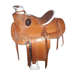 Selle western de cheval professionnelle en cuir avec double siège pour équipement d'équitation avec conception personnalisée pour la vente en gros - Product Image 4