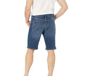Men's Mid Waist Denim Shorts Straight Leg <b>Light</b> Wash Cotton Casual Summer Wear With Pockets Woven Fabric Breathable Design - Product Image 2