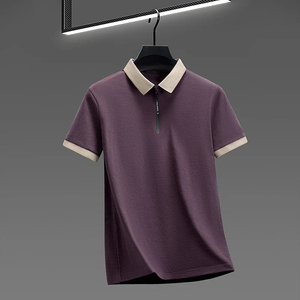 2026 New <b>Men's</b> Quarter Zip Polo <b>Shirt</b> <b>Cool</b> Breathable Fabric Short Sleeve Top <b>For</b> Office And Daily Activities - Product Image 1
