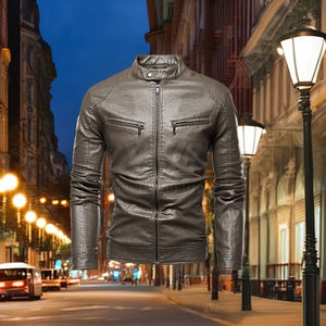 Chaqueta de Cuero Negra de Alta Calidad para Hombre 2026, Chaquetas de Cuero Genuino para Invierno - Product Image 1