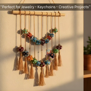 Perles en verre soufflé à la main colorées |   Perles entretoises style Murano à motifs floraux |   Fournitures pour la fabrication de bijoux DIY |   Brins de 8 pouces |   EXCEL - Product Image 4