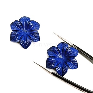 Flor de Lapislázuli Natural de 23mm Tallada a Mano, Gema de Lapislázuli, Piedra Suelta Tallada para Joyería, Precio al por Mayor, Venta a Granel - Product Image 2