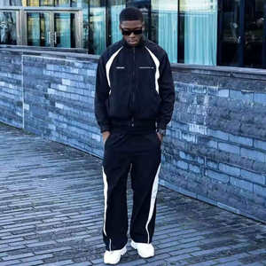 High Quality Custom Logo <b>Men</b> Streetwear Two Piece Windbreaker Tracksuit Set Fashion Sportswear Casual Jogging Suit for <b>Men</b> - Product Image 3