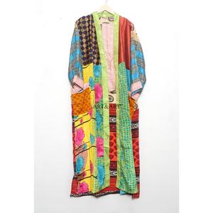 Kimono de Lujo con Parches de Seda, Romántico y Vintage, para Otoño e Invierno, Bata Larga y Suave para Mujer, Ropa de Dormir Boho Transpirable - Product Image 6