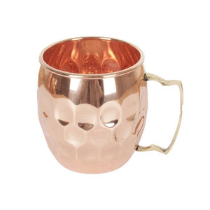 Mug à Moscow Mule en cuivre pur martelé, avec poignée en laiton, fait main, pour bar et usage domestique - Product Image 1