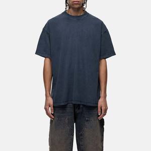 T-shirts pour hommes tendance, coupe ample, vintage, délavé, couleur taupe, fabriqué au Pakistan, coupe décontractée, vêtements décontractés à la mode - Product Image 1