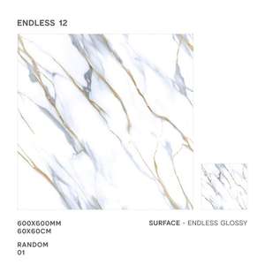 Carreaux de sol en céramique polie effet métallique Mecedonia Design 60x60cm, finition porcelaine, 600x600mm, surface pour salle de réunion - Product Image 4