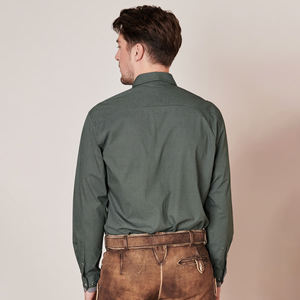 Stylish Men's Casual Shirts Long Sleeve <b>Check</b> Slim Fit Bavarian Dress Shirts Lederhosen Bavarian - Product Image 4