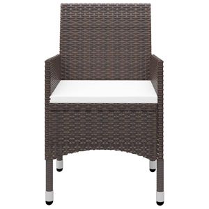 Ensemble de salle à manger marron et blanc crème pour collection de meubles de jardin d'extérieur - Product Image 6