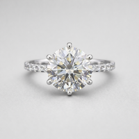 Anillo de Platino con Diamantes Cultivados en Laboratorio Certificados por IGI de Alta Calidad para Mujer, Joyería Fina Sofisticada, Diseño Atemporal para Fiesta