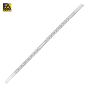 Râpe à pieds double face en acier inoxydable, éliminateur de callosités, manche en métal, forme droite, durable pour les soins des pieds - Product Image 1