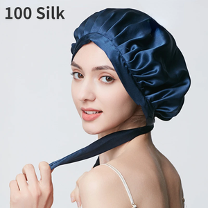 Silk Hair <b>Bonnet</b> For Women Sleeping Cap Luxury Natual Silk Sleep Cap Night <b>Bonnet</b> Cap Hair Protection Turban Head Wrap - Product Image 3