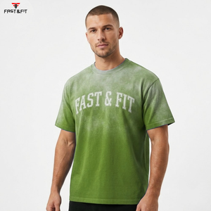 T-shirts pour hommes de haute qualité, style streetwear, col rond, effet délavé, vente en gros, prix bas, t-shirt délavé pour hommes - Product Image 2