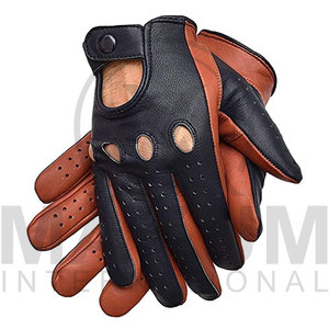 Gants en cuir pleine fleur à prix de gros personnalisé, gants de conduite en cuir pur avec boutons-pression, ajustement parfait, doux et de qualité supérieure - Product Image 4