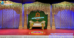 Muslim Wedding Stage Golden <b>Mirror</b> Frame Modern <b>Mirror</b> Backdrop for Wedding Stage Luxurious Wedding Stage Golden <b>Mirror</b> Frame - Product Image 4