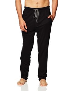 <b>Men's</b> Black Woolen Straight Vintage Sweatpants Elastic Waist Drawstring Casual <b>Pants</b> with Side Pockets Midweight Autumn Wear - Product Image 1