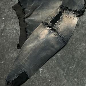 Sweat-shirt streetwear pour homme personnalisé, lourd, délavé à l'acide, broderie de strass, OEM - Product Image 2