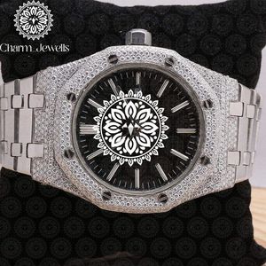 Montre de luxe pour homme Charm Jewells en acier inoxydable, boîtier de 40 mm, mouvement mécanique, date automatique, cristal saphir lumineux, étanche 10 bars - Product Image 3