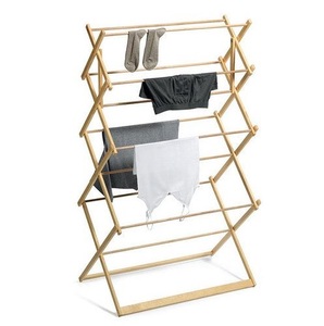 Sleek design indoor portable Vertical folding wooden clothes <b>drying</b> <b>rack</b> tiered laundry <b>drying</b> stand customization available - Product Image 1