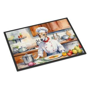 Felpudo Whippet the Chef antideslizante lavable de pila baja para interiores y exteriores, alfombrilla para puerta delantera de 24H X 36W para entrada - Product Image 1
