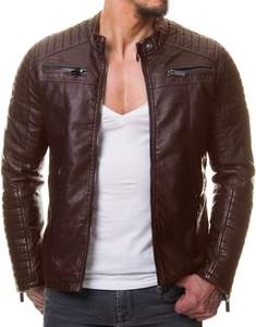 Mens Leather <b>Jacket</b> - Real Lambskin Classic Vintage Style Leather <b>Jackets</b> for Men Brown Leather <b>Jacket</b> for Mens - Product Image 3