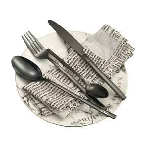 Ensemble de couverts en acier inoxydable avec manche en bois – Cuillère, fourchette, couteau – Vaisselle moderne pour la cuisine et la table - Product Image 6