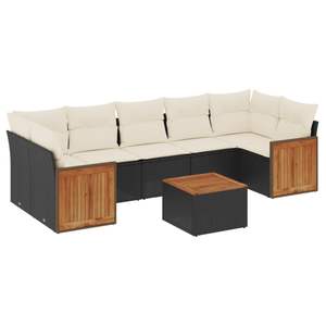 Black and Cream White Garden <b>Sofa</b> <b>Set</b> - Product Image 2