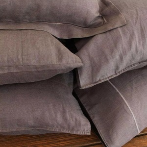 Housse de coussin carrée en lin noir uni pour la décoration du canapé à la maison - Product Image 5