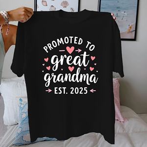 เสื้อยืดผ้าฝ้ายแท้สำหรับผู้หญิง2025เป็นคุณยายสวมใส่สบาย - Product Image 4