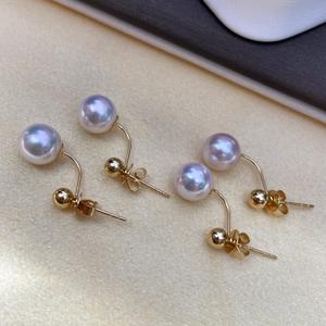 Boucles d'oreilles en or 18 carats avec perle noire de Tahiti de 10-11 mm, rondes, style luxe léger, bijoux polyvalents et tendance, légèrement imparfaits - Product Image 4