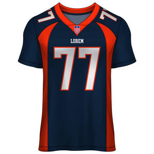 Ensemble d'uniformes de football américain personnalisés pour adultes, taille plus, logo au dos, maillot sublimé à manches courtes, tenue d'équipe professionnelle - Product Image 3