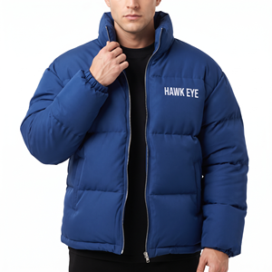 <b>Men's</b> Custom Winter <b>Puffer</b> Jacket Quilted Warm <b>Coat</b> Full Zip Windproof Winter <b>Coat</b> Regular Size OEM ODM Clothing Manufacturer - Product Image 3