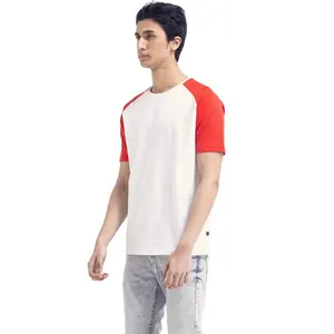 Rot Weiß Kurz Langarm Raglan Rundhals ausschnitt T-Shirts Baseball Herren Slim Fit Weiß Rundhals ausschnitt Kurzarm T-Shirt