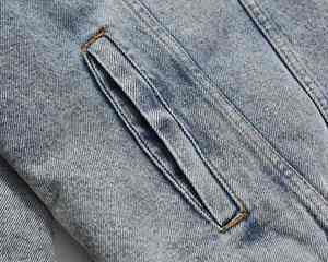 Veste en jean pour homme de qualité supérieure pour le printemps et l'automne, fermeture à boutons avec poches, coupe ample, tissu tricoté rembourré en coton. - Product Image 3