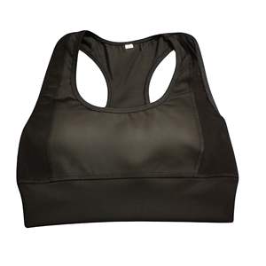 Sujetador deportivo tipo racerback de nailon y elastano en verde oliva y negro con banda de soporte debajo del busto - Product Image 2