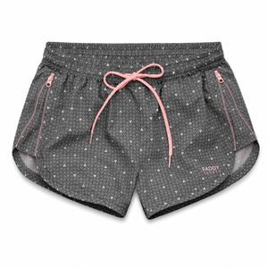 Unique Design Women Running <b>Shorts</b> Geometric Print Dual <b>Zip</b> <b>Pockets</b> Curved Hem Drawstring Custom Logo Activewear <b>short</b> OEM - Product Image 1