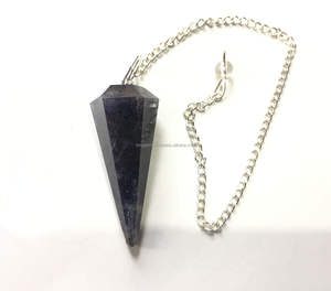 Pendule en Iolite sculpté et poli à la main |   Outil de radiesthésie en pierres précieuses Feng Shui |   Décoration d'intérieur, pendentif en forme de cœur |   Fournisseur en gros - Product Image 5