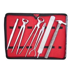 Kit Profesional de Herramientas para Herrador con Cortaúñas para Pezuñas, Pinzas para Llamaras, Pinza de Sujeción, Lima para Desmontar Zapatas, Lima de Calar y Martillo de Empuje - Product Image 1