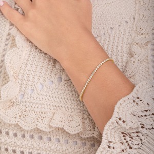 3.6CT Round Lab Grown Diamond Tennis <b>Bracelet</b> 9K Yellow Gold Wholesale Custom Fine Jewelry Manufacturer - Product Image 2
