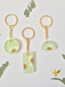 Elegant Resin Key Ring Featuring Glitter Handmade Winter Holiday Decorative Keepsake Accessory Gift - Product Image 4
