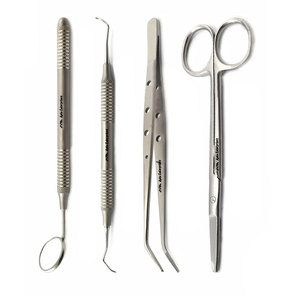ชุดอุปกรณ์ถอดไหมเย็บฟัน ชุดเครื่องมือผ่าตัด 4 ชิ้น สำหรับการถอดไหมเย็บอย่างปลอดภัยและแม่นยำ เครื่องมือทันตกรรมทำจากสแตนเลส - Product Image 2