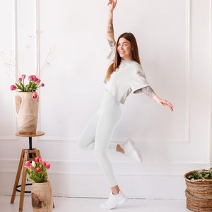 Leggings de Algodón de Cintura Alta en Forma de V para Mujer, Elásticos, Transpirables, de Secado Rápido, Ecológicos, Casuales, para Entrenamiento, Gimnasio, Yoga - Product Image 3