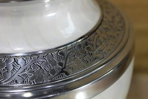 Premium ash <b>keepsake</b> artistic remembrance decor handcrafted luxury urn decorative <b>memorial</b> accessory polished metal urn elegant - Product Image 2